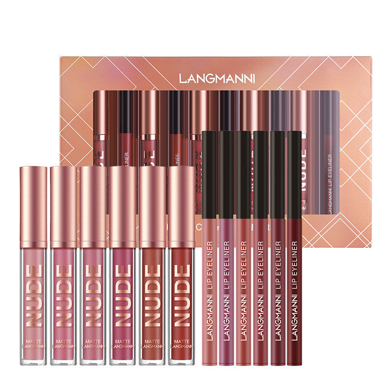 Blommea 12-Piece Lip Liner & Matte Lipstick Set – Long-Wear & Waterproof